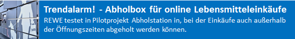 Die Supermarktkette REWE testet im Rahmen eines Pilotprojekts eine Abholstation in einem REWE-Markt in Fürstenfeldbruck, bei der Einkäufe auch außerhalb der regulären Öffnungszeiten abgeholt werden können.