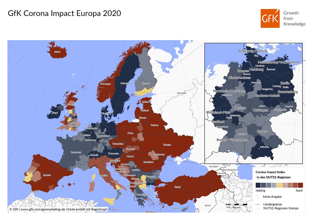 Ein Blick auf die regionale Verteilung der Kaufkraft in Deutschlang gibt spannende Einblicke, wo Menschen mit besonders hohem verfügbarem Nettoeinkommen leben. Auf Ebene der Bundesländer gibt es 2021 eine Veränderung im Vergleich zum Vorjahr: Rheinland-Pfalz schiebt sich an Niedersachsen vorbei und liegt 2021 mit einer durchschnittlichen Pro-Kopf-Kaufkraft von 23.119 Euro auf dem siebten Platz. Wie im Vorjahr liegt Bayern auf Rang eins des Bundeslandrankings: Den Bayern stehen im Schnitt 25.770 Euro und damit 9 Prozent mehr als dem Bundesdurchschnitt zur Verfügung. Ebenfalls eine überdurchschnittliche Kaufkraft weisen die Bundesländer Hamburg, Baden-Württemberg und Hessen auf den Rängen zwei bis vier auf. Alle anderen Bundesländer schneiden im bundesweiten Vergleich unterdurchschnittlich ab, wobei die neuen Bundesländer die größten Kaufkraftzuwächse verzeichnen.