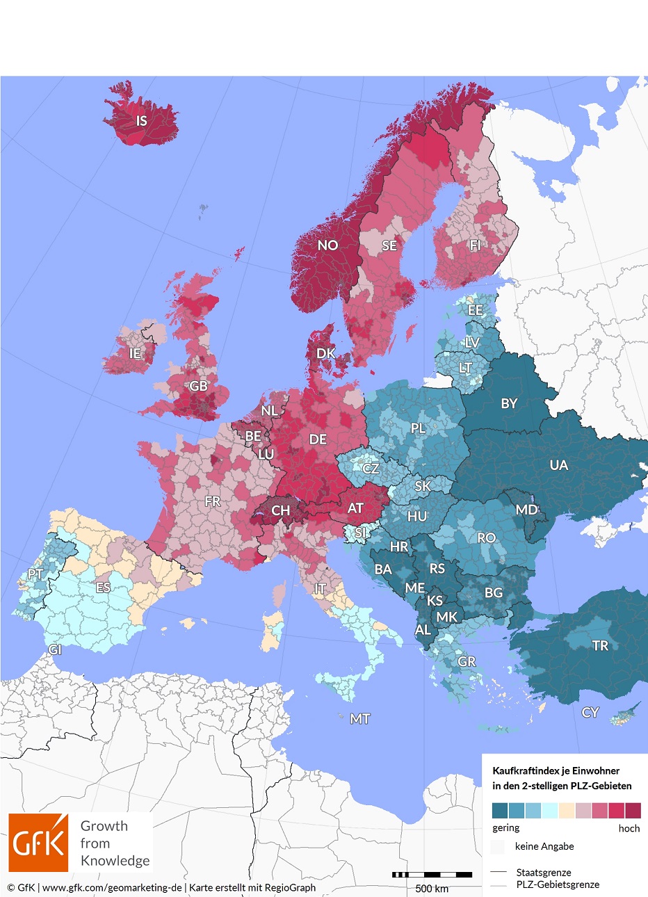 Im Folgenden wird die Kaufkraftverteilung in den Niederlanden, Frankreich, Italien, Spanien, der Tschechischen Republik, Polen, Ungarn und Rumänien genauer betrachtet. Diese bieten aufschlussreiche Einblicke in die regionale Verteilung des Ausgabepotenzials innerhalb der jeweiligen Länder. 